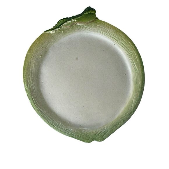 Cabbage Leaf Painted Coasters- Total Of 6 3” Coasters With Holder- Vintage- - Picture 13 of 16